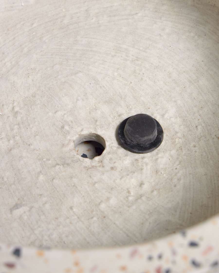 Lelis set of two planters with white terrazzo dish, 30 cm