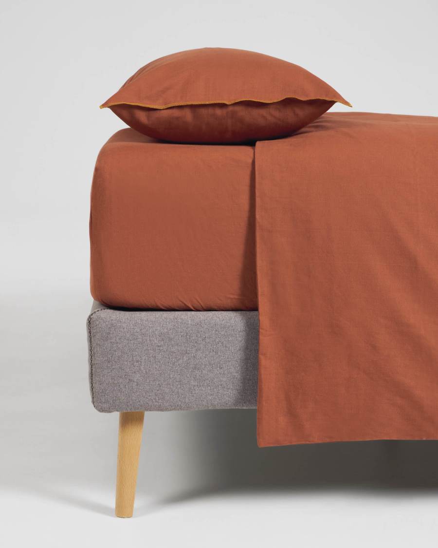 Ibelis Bettwäsche Set, Bio-Baumwolle (GOTS), kastanienbraun, 135 x 190 cm