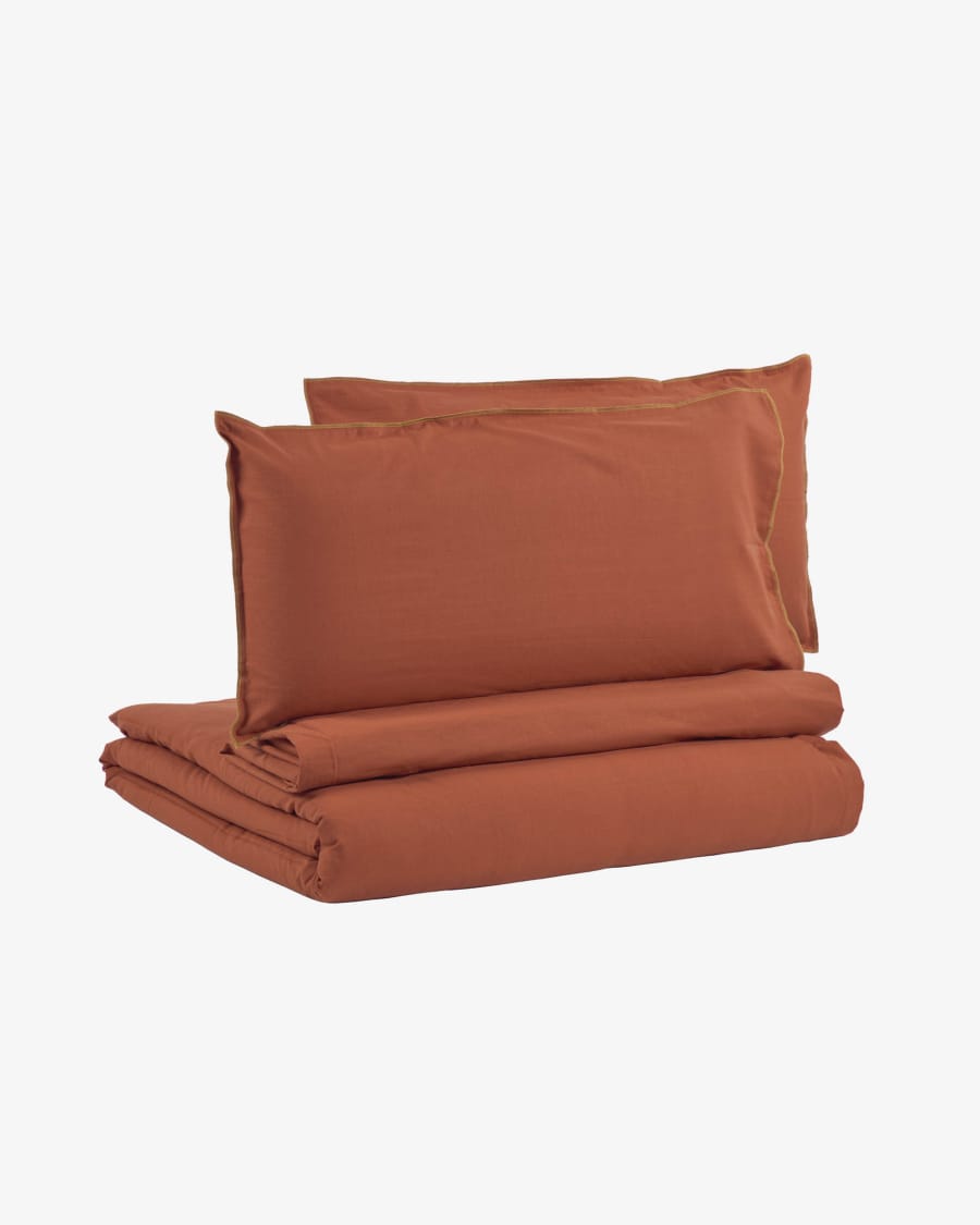 Ibelis Bettwäsche Set, Bio-Baumwolle (GOTS), kastanienbraun, 135 x 190 cm