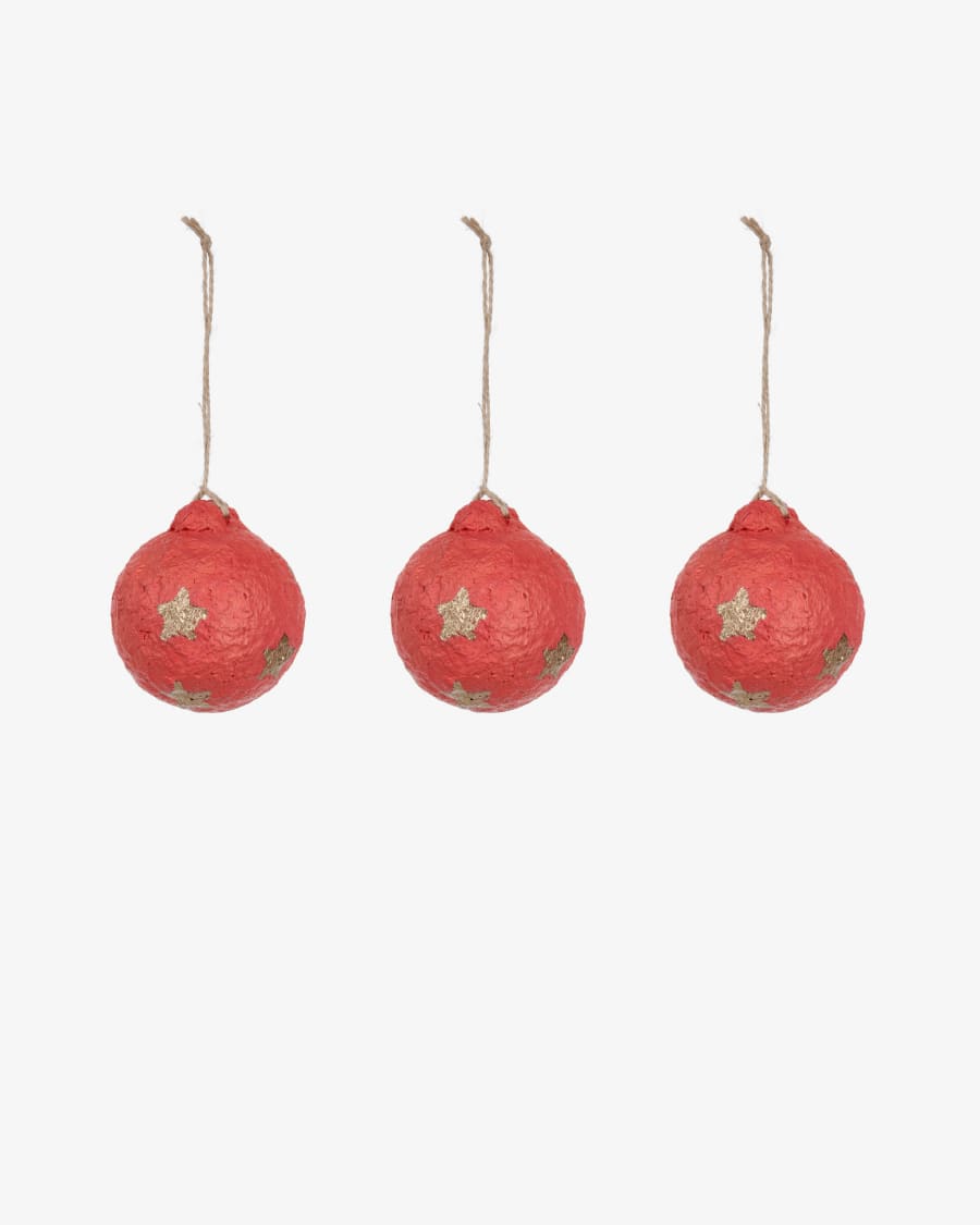 Galia set of 3 Christmas baubles with stars