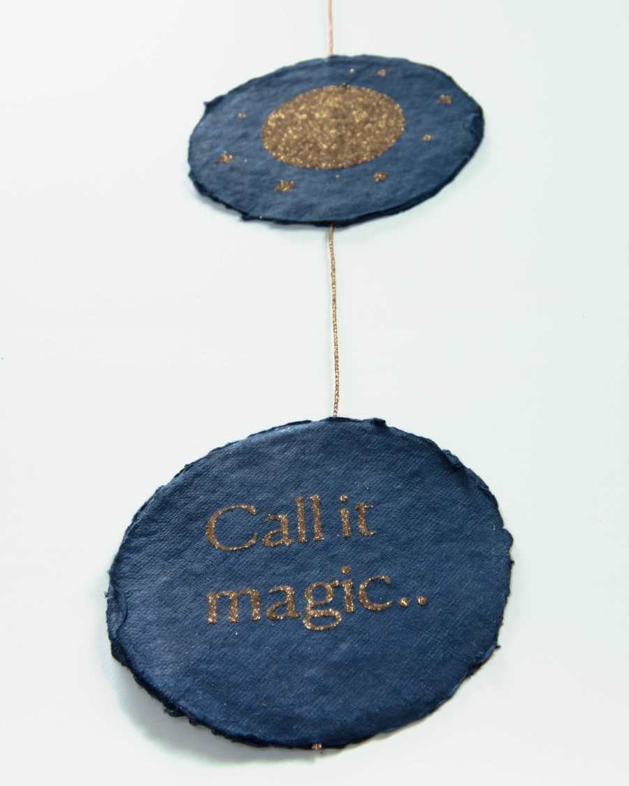 Astrea blue background lunar phase garland