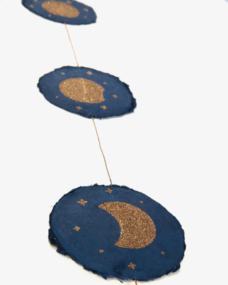 Astrea blue background lunar phase garland