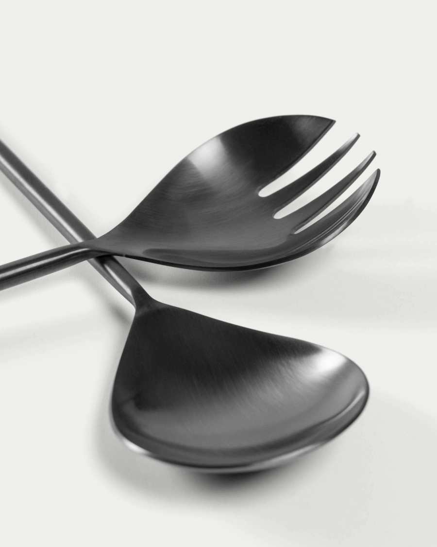 Fer 2-piece cutlery set for salad black