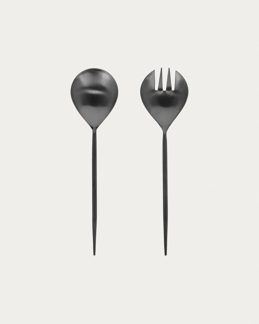 Fer 2-piece cutlery set for salad black
