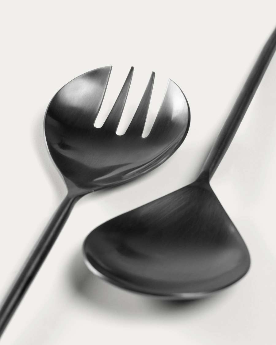 Fer 2-piece cutlery set for salad black