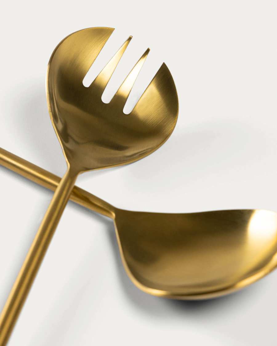 Lite 2-piece cutlery set for salad gold