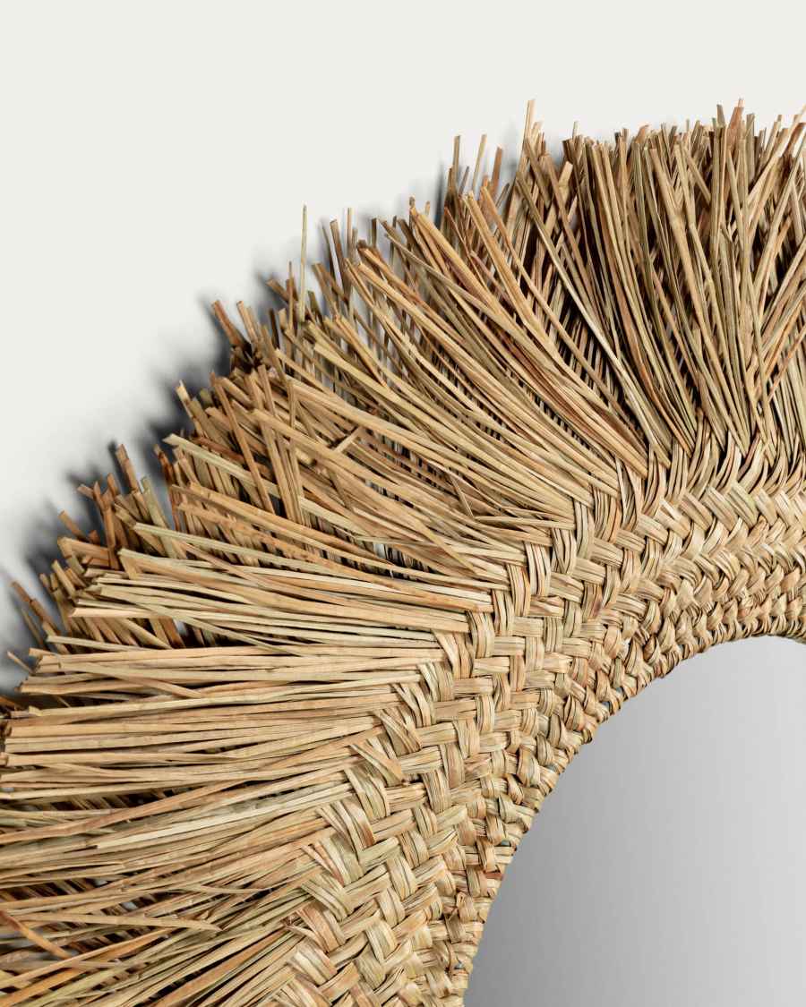 Rumer natural fibre mirror, Ø 72 cm