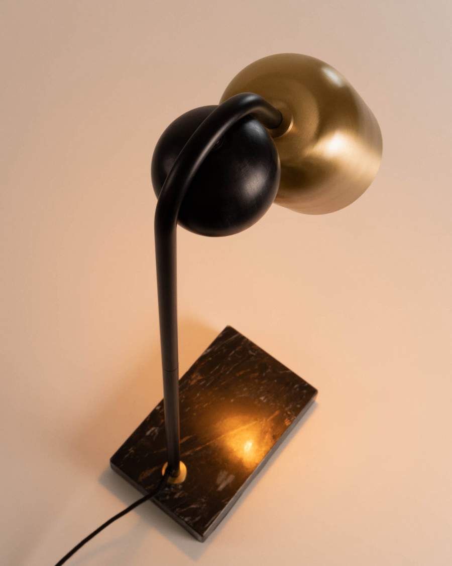 Natsumi table lamp in metal, wood and marble