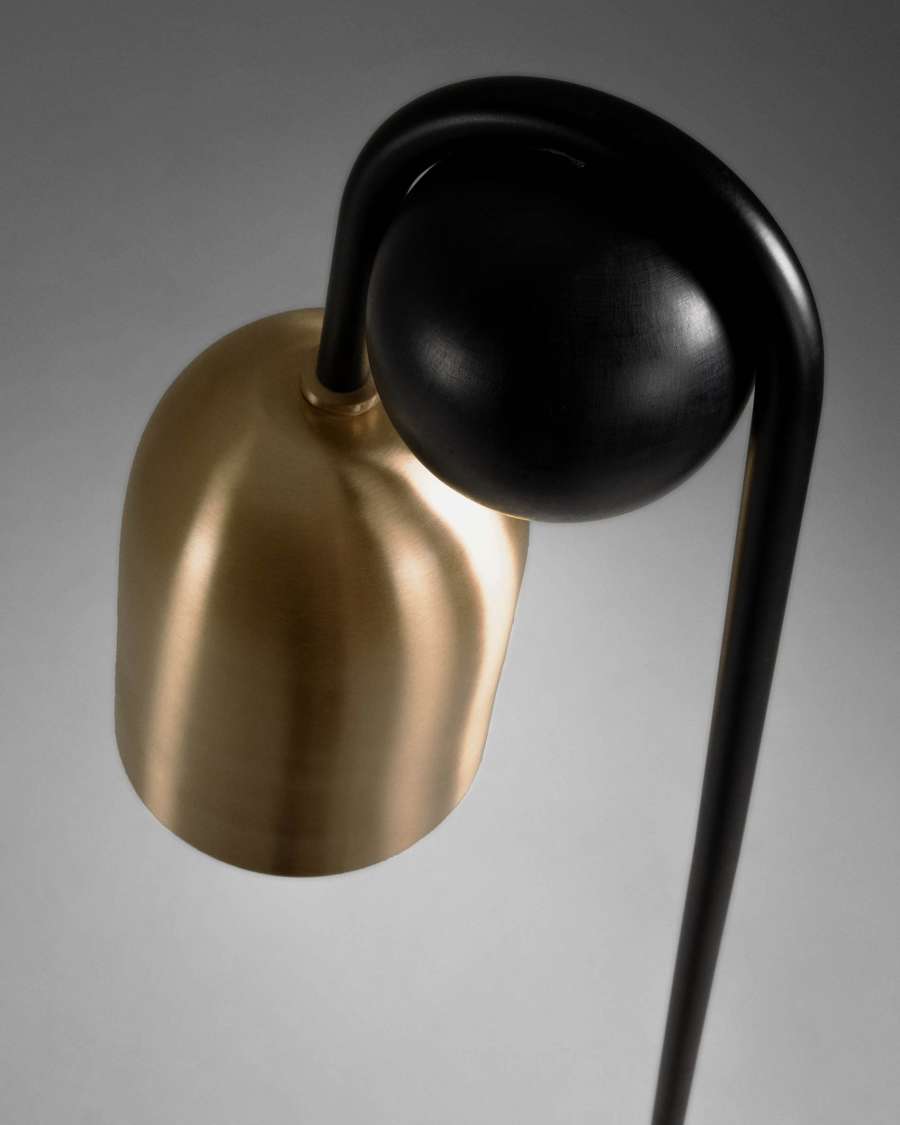 Natsumi metal and wood floor lamp