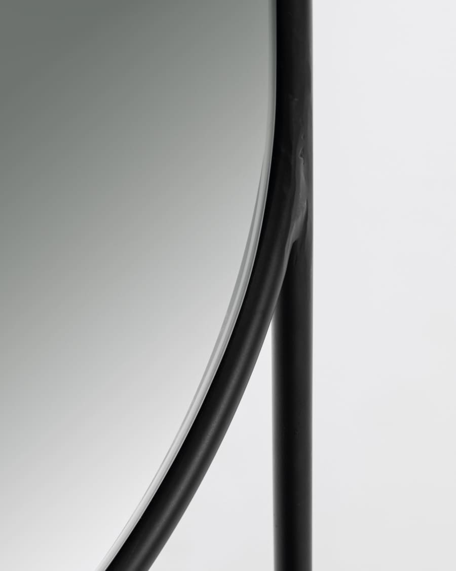Zelma mirror in black steel, 41 x 184 cm