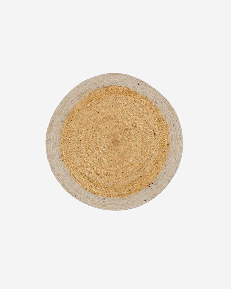 Meray jute and wool rug grey Ø 100 cm