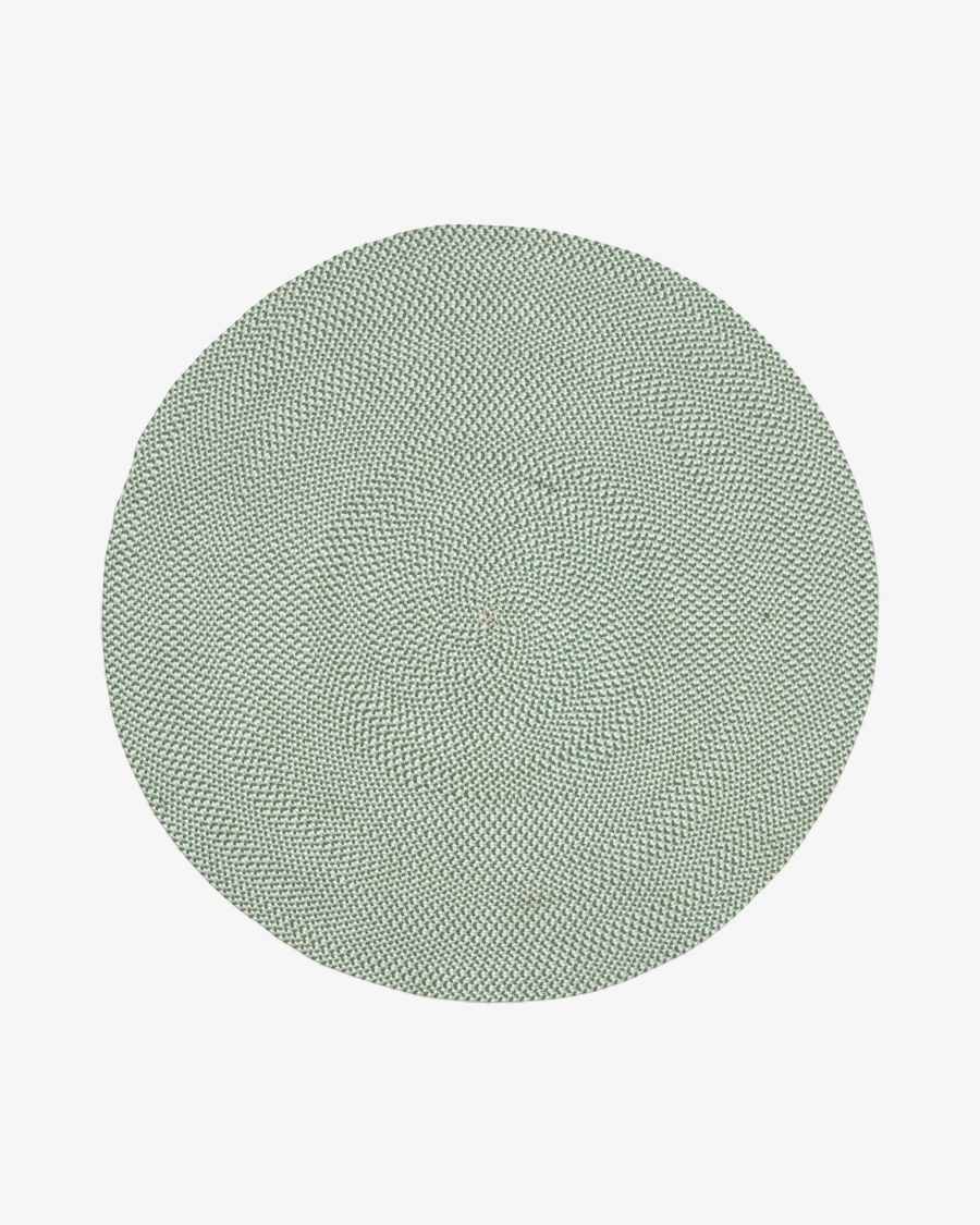 Rodhe 100% PET round rug in green, Ø 150 cm