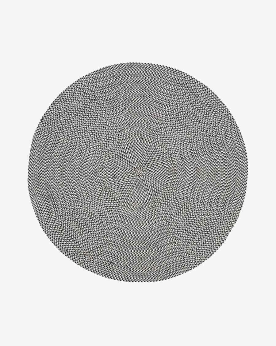 Alfombra redonda Rodhe 100% PET gris Ø 150 cm