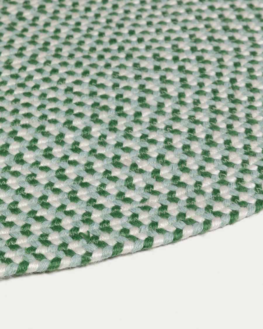 Rodhe 100% PET round rug in green, Ø 100 cm