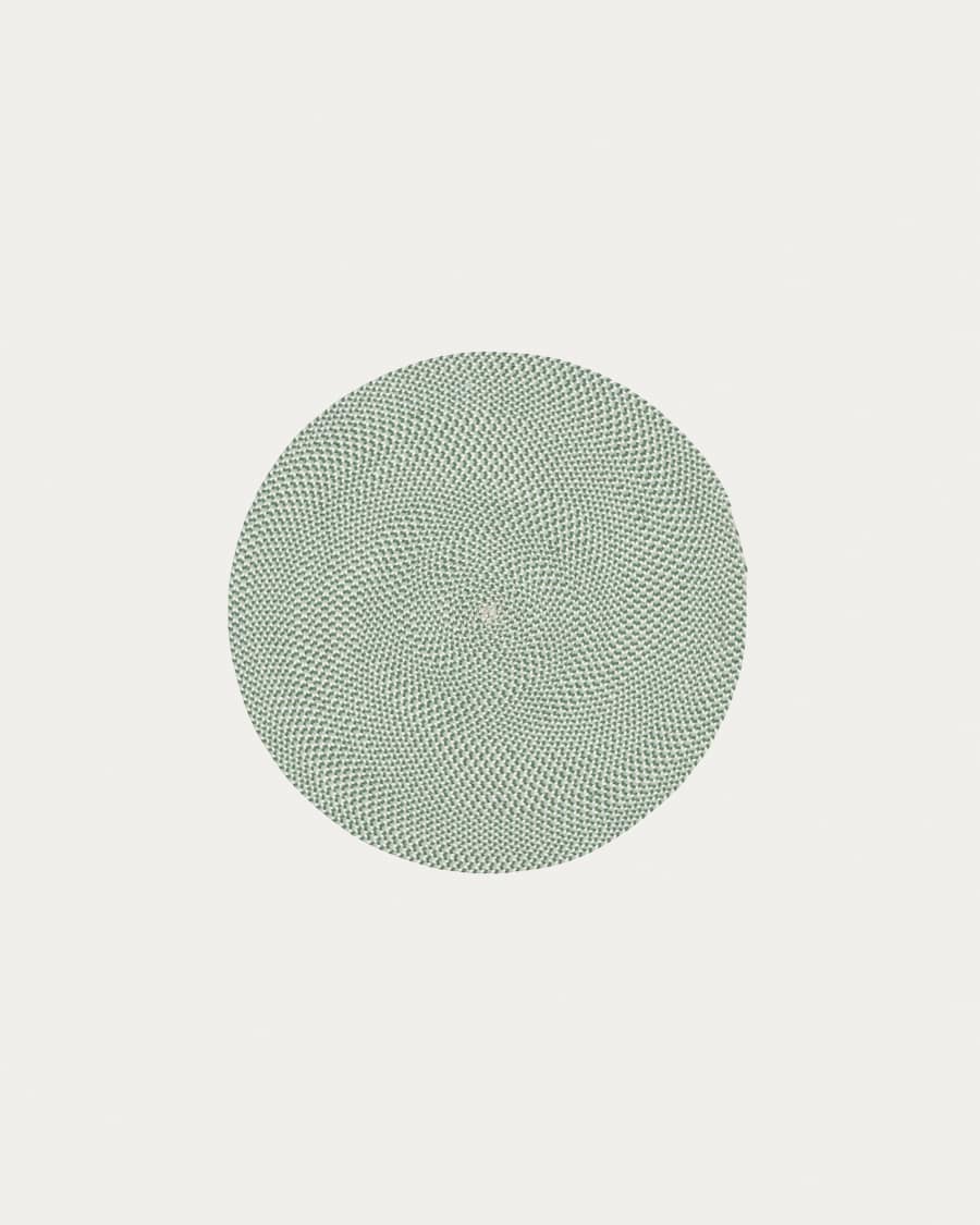 Rodhe 100% PET round rug in green, Ø 100 cm