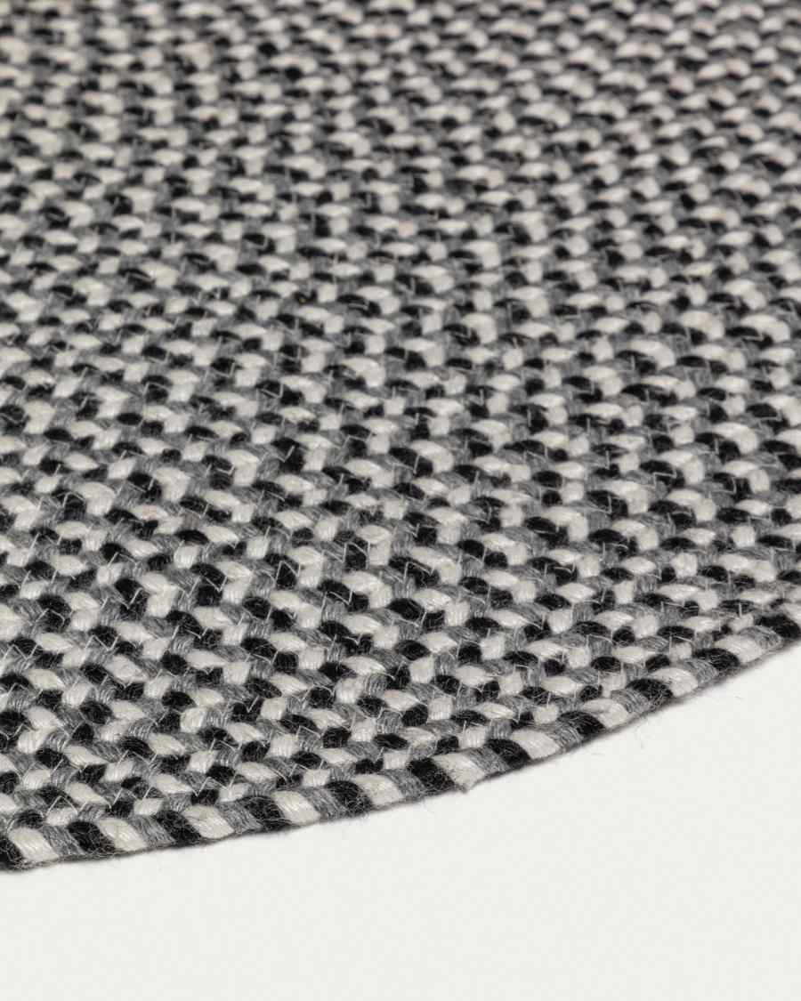 Rodhe 100% PET round rug in grey, Ø 100 cm