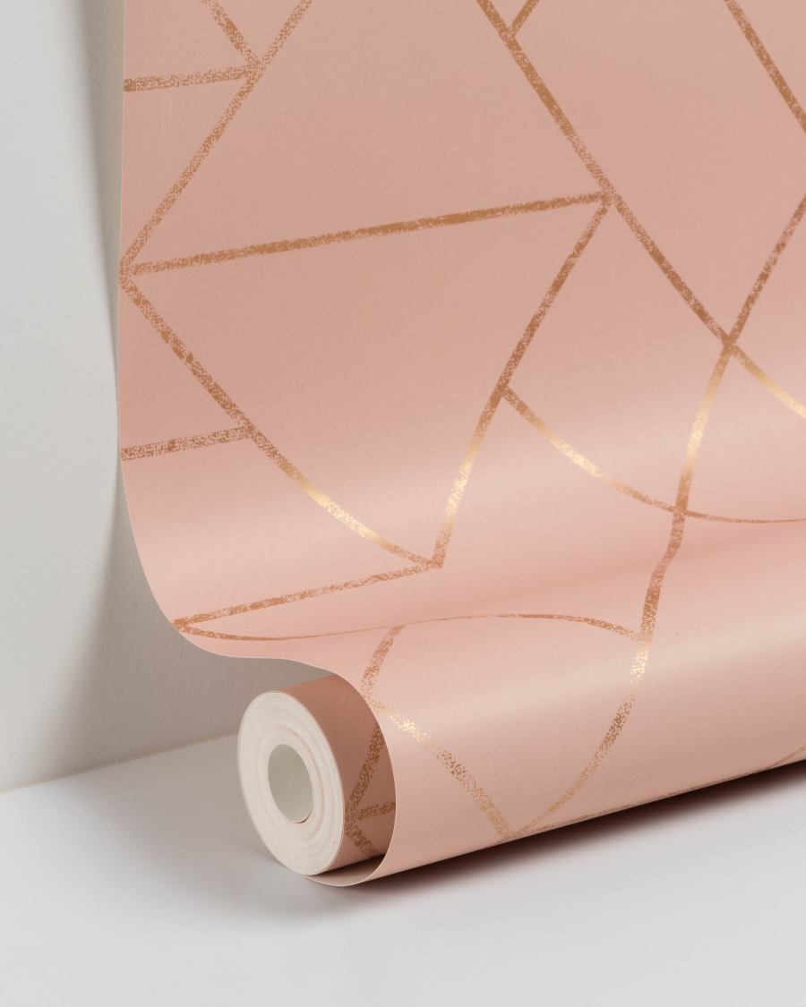 Gea roze en goud behang, 10 x 0,53 m FSC MIX Credit