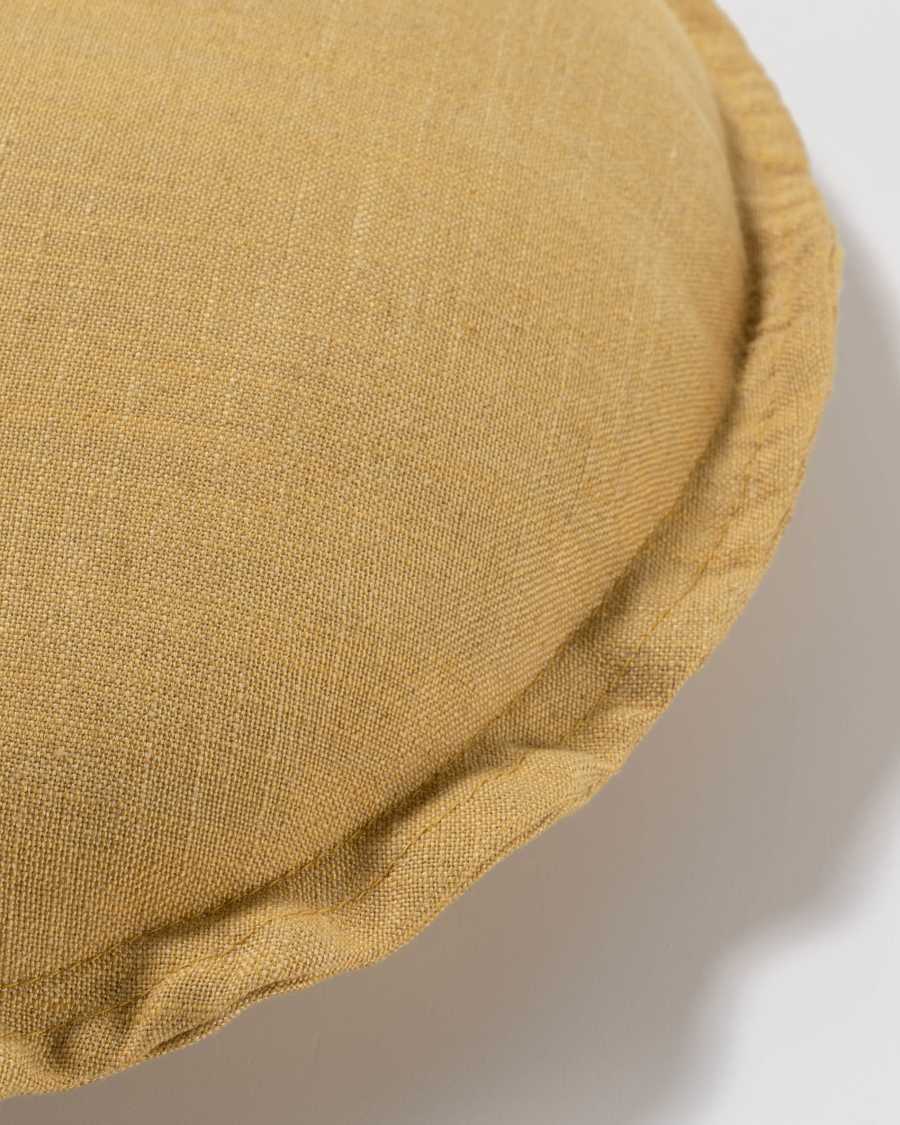 Maelina cushion cover in mustard, Ø 45 cm
