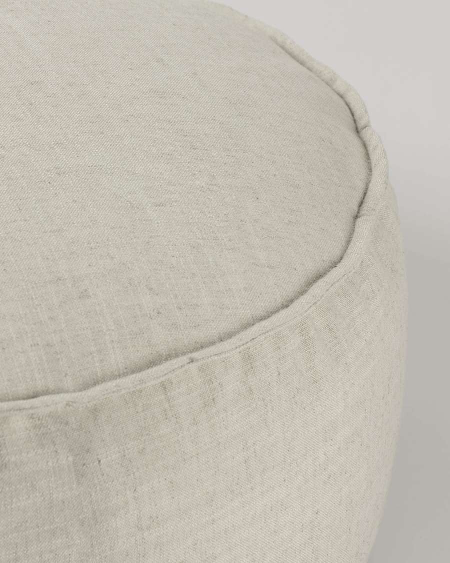 White Maelina Pouf Ø 70 cm