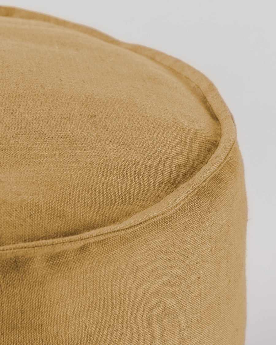 Mustard-yellow Maelina Puf Ø 42 cm