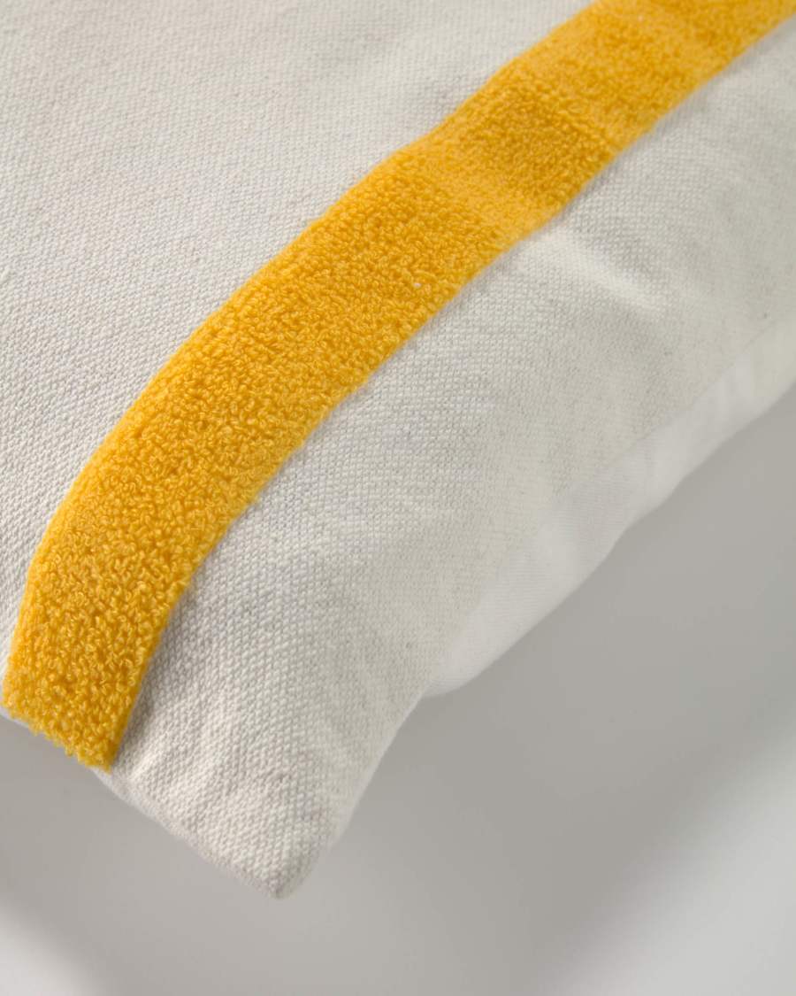 Housse de coussin Natala 100 % coton demi-cercle et rectangle bleu 45 x 45 cm