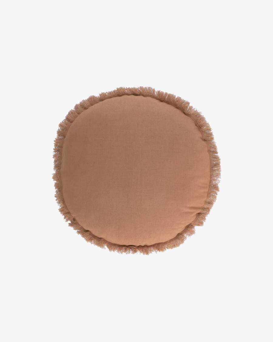 Clarice cotton and linen cushion cover brown Ø 45 cm