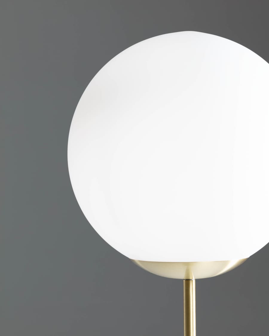 Mahala floor lamp in steel and frosted glass