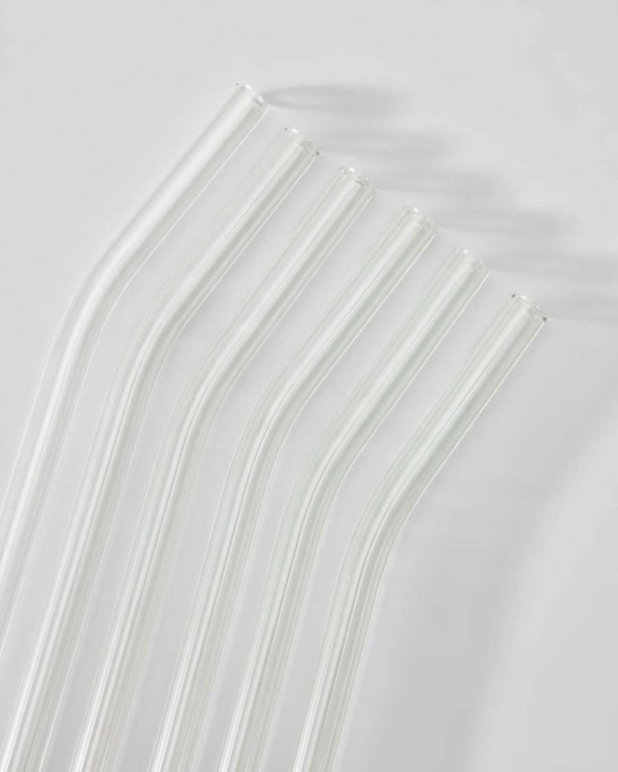 Set Gillia de 6 pailles en verre transparent