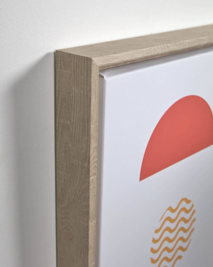 Gelsina Bild aus Holz Halbkreis blau 50 x 50 cm