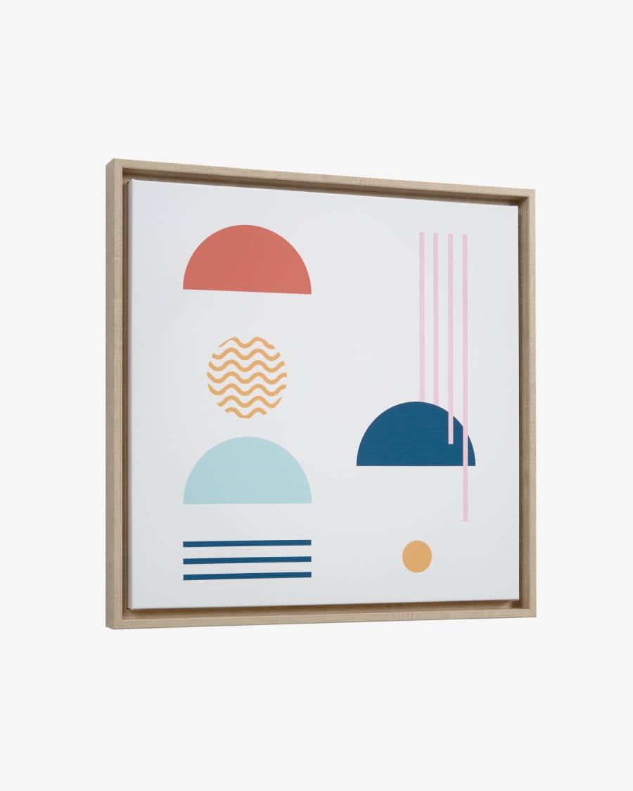 Gelsina Bild aus Holz Halbkreis blau 50 x 50 cm