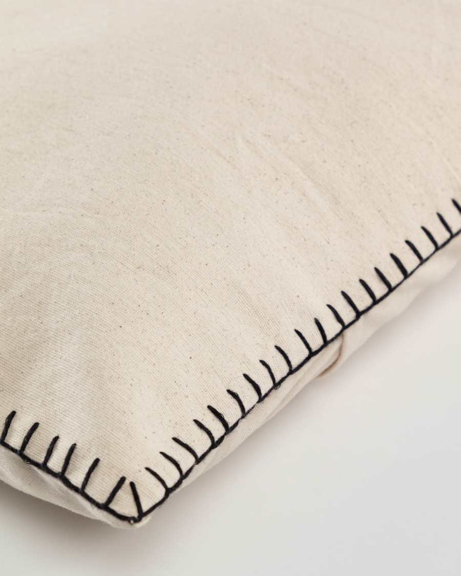 Funda de cojín Anahi 100% algodón beige 45 x 45 cm