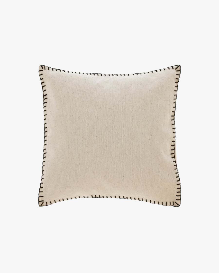 Funda de cojín Anahi 100% algodón beige 45 x 45 cm