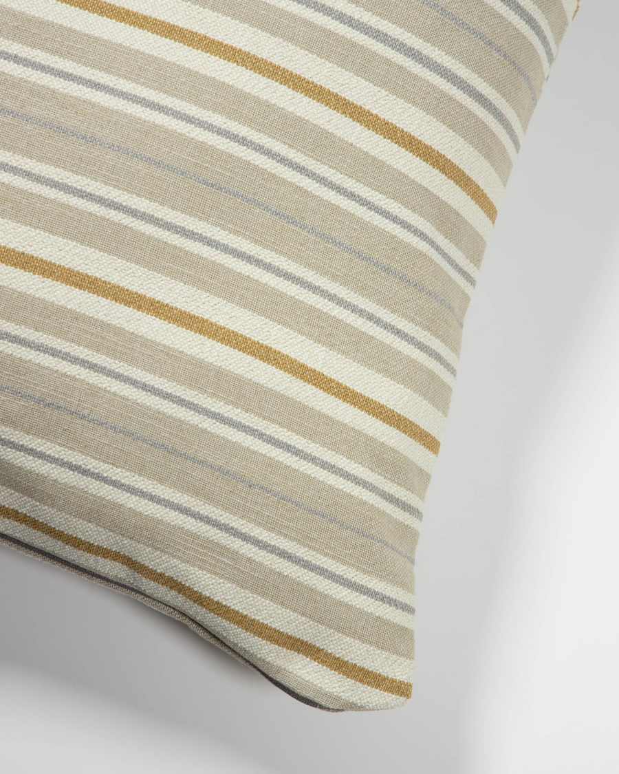 Sydelle cushion cover in beige with grey and maroon stripes, 60 x 60 cm