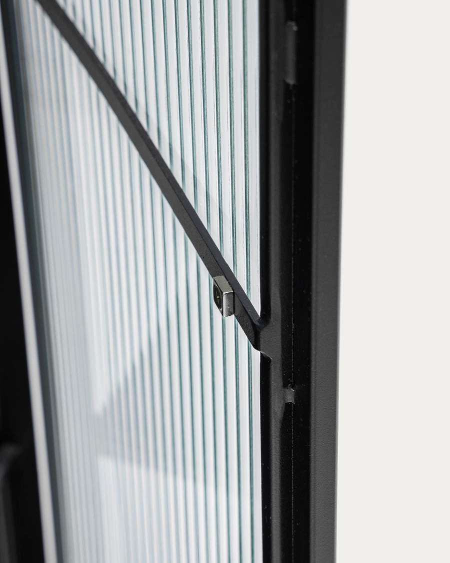 Trixie Vitrine aus Stahl mit schwarzem Finish 70 x 143 cm