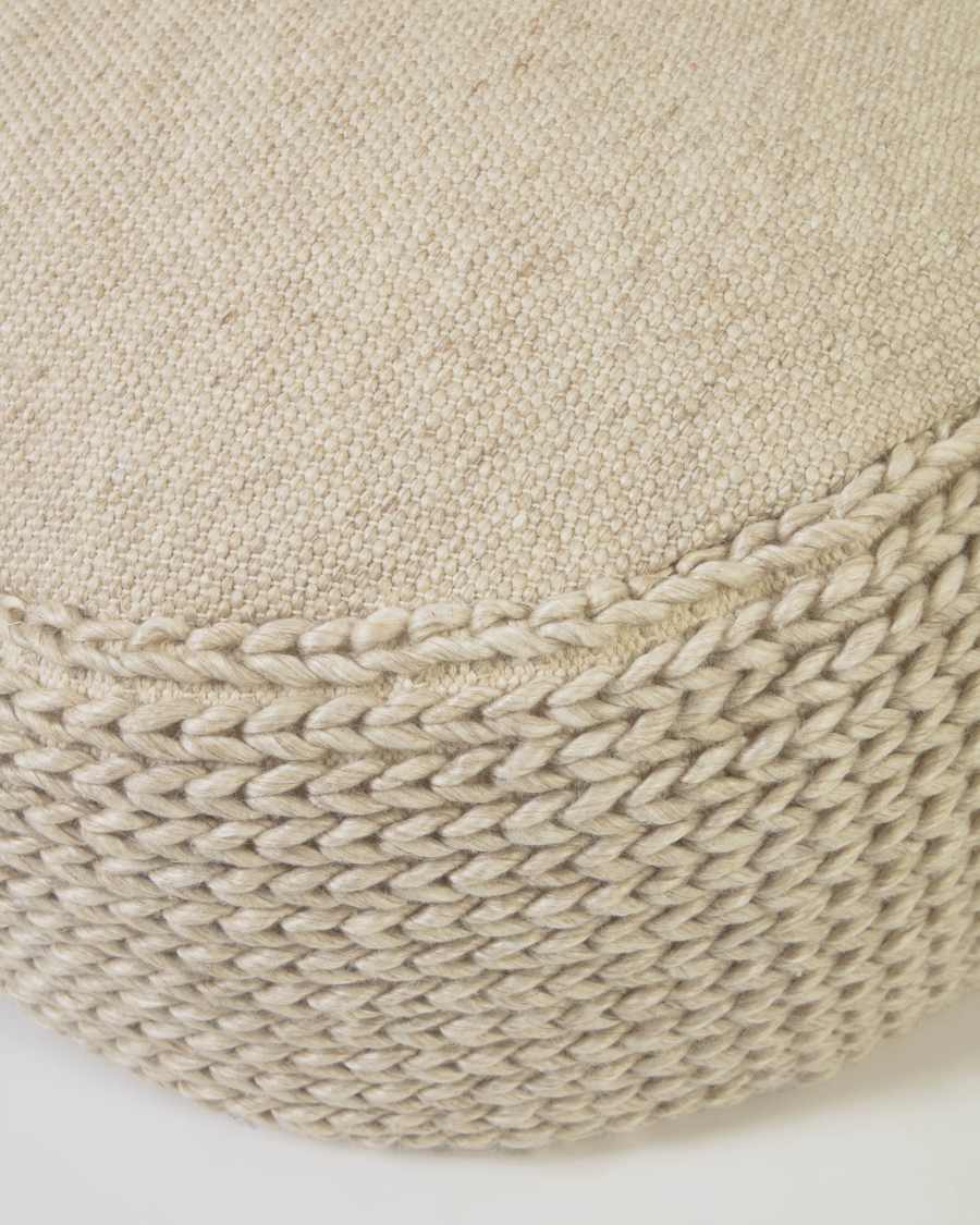 Pouf rond Lillii PET beige Ø 70cm