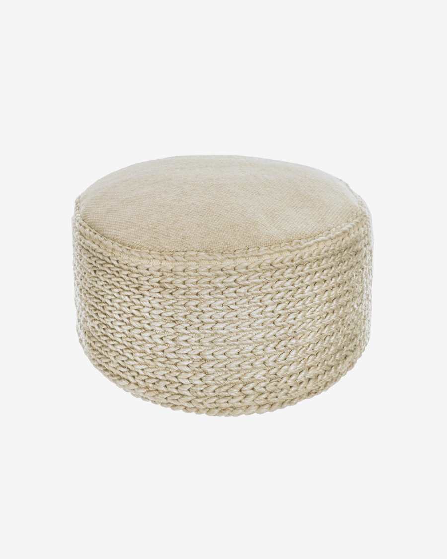 Pouf rond Lillii PET beige Ø 70cm
