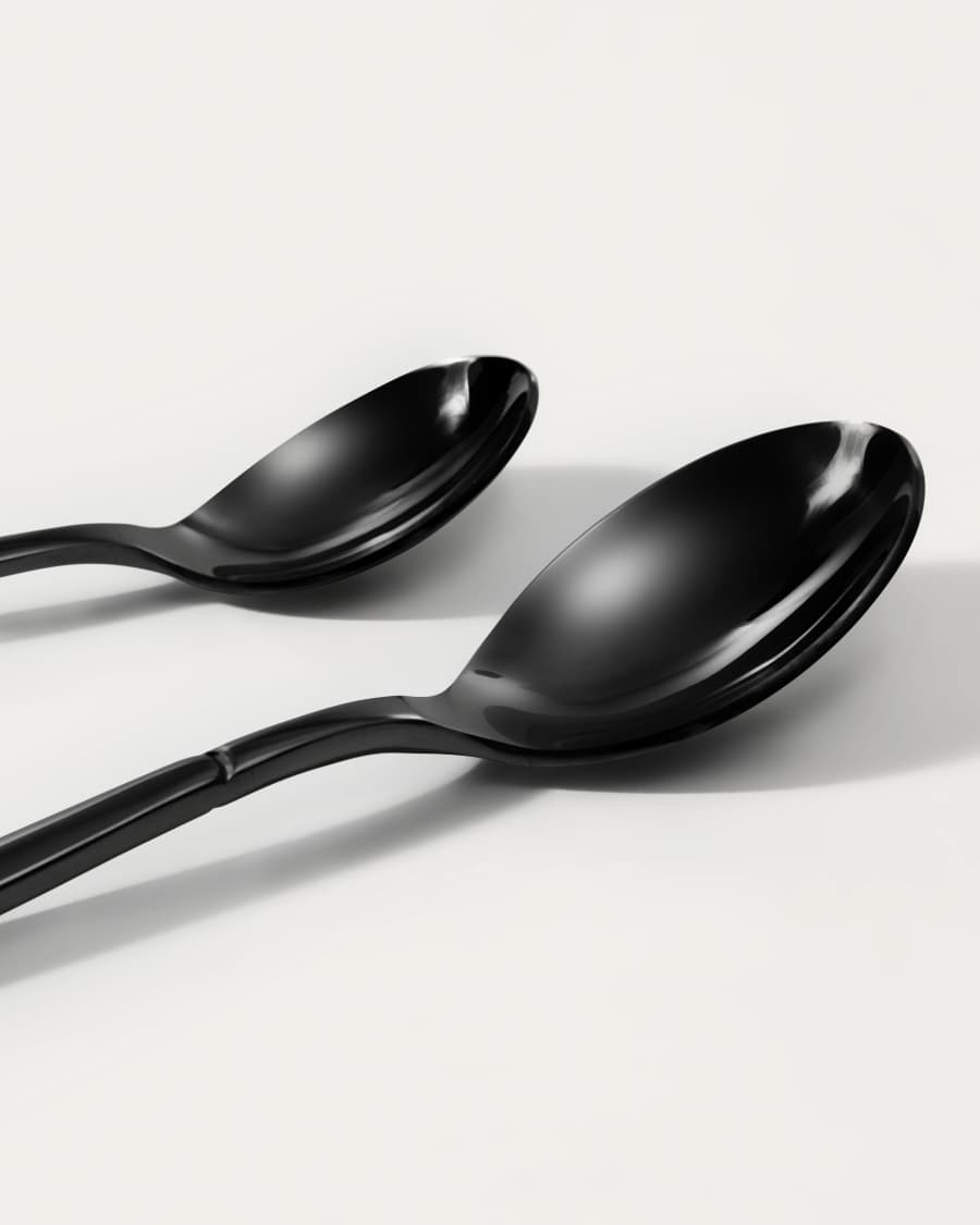 Fer square handle 16-piece black cutlery set