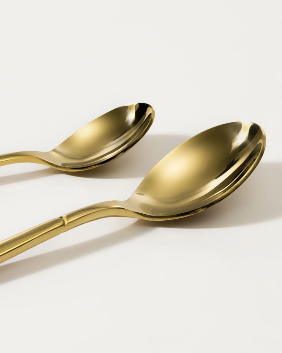 Lite square handle 16-piece golden cutlery set