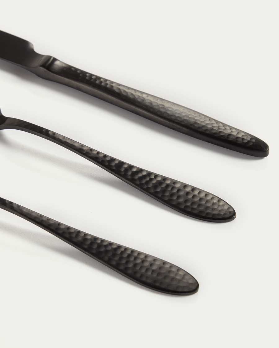 Yarine set of 16 black cutlery