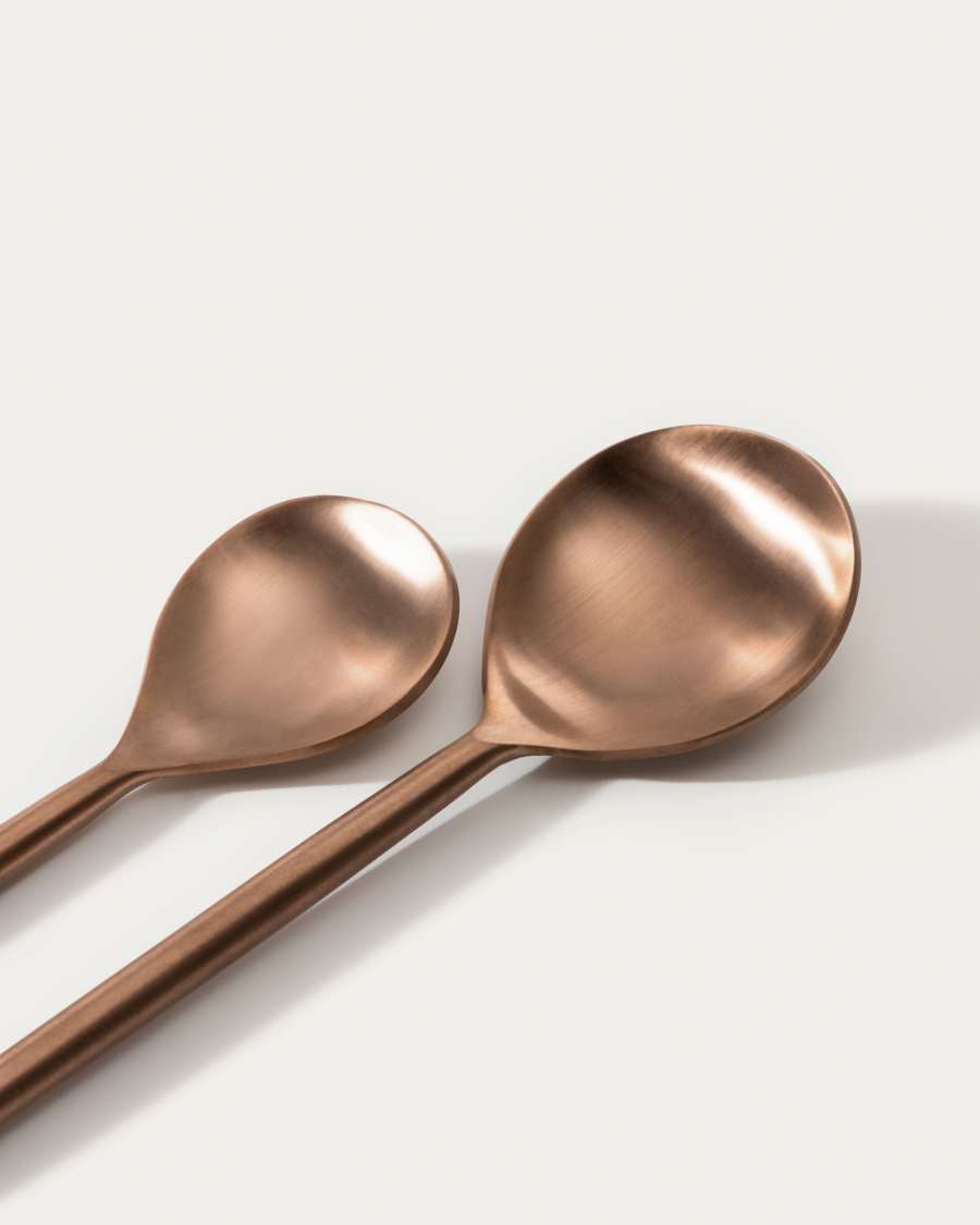 Kelda rounded handle 16-piece coppery cutlery set