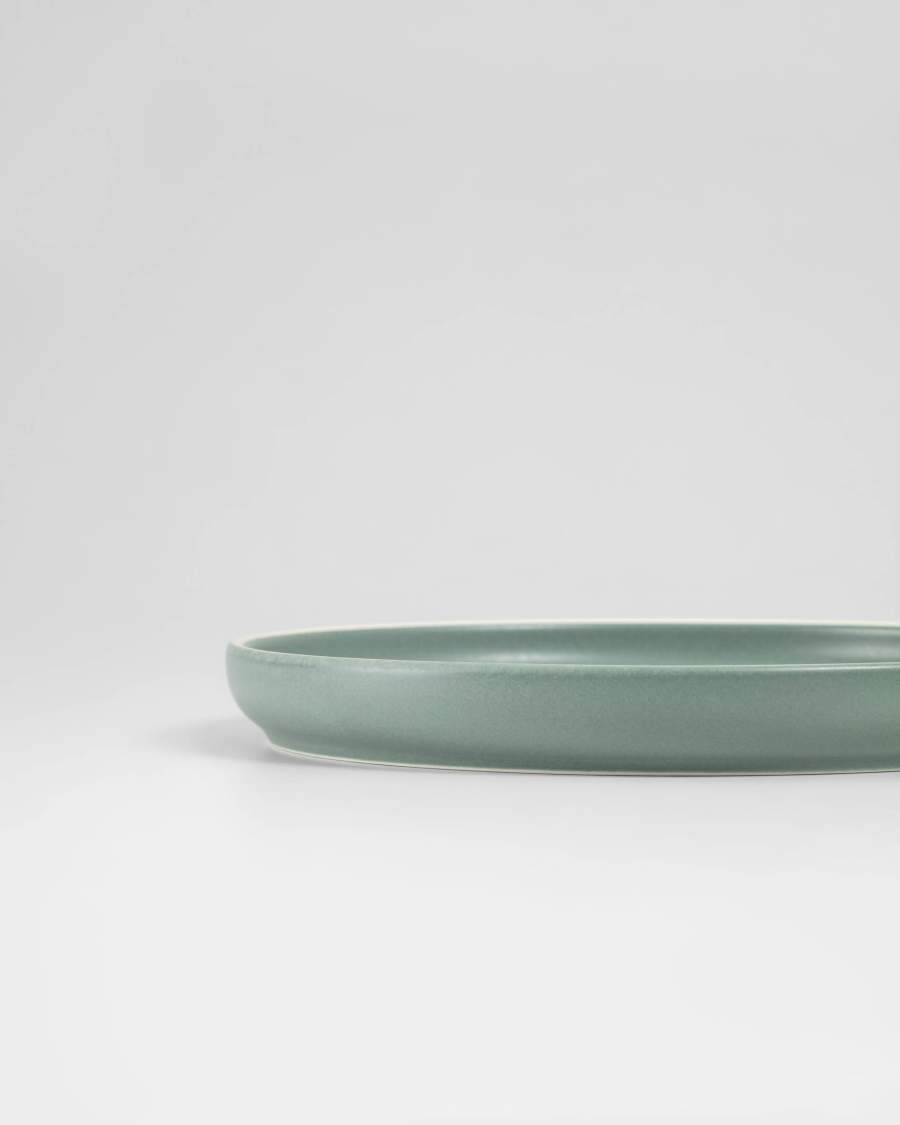 Shun dessert plate in green porcelain