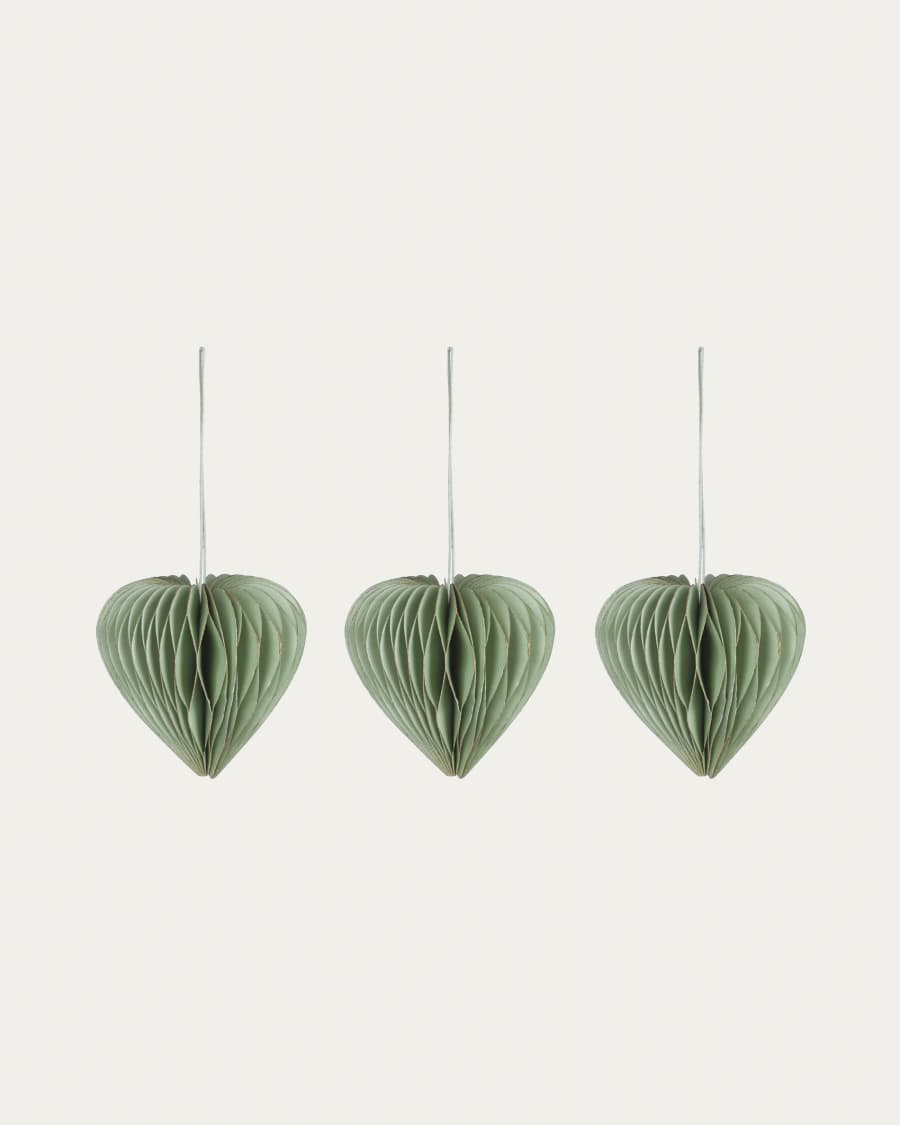 Lot Uriel de 3 décorations sapin de Noël vert