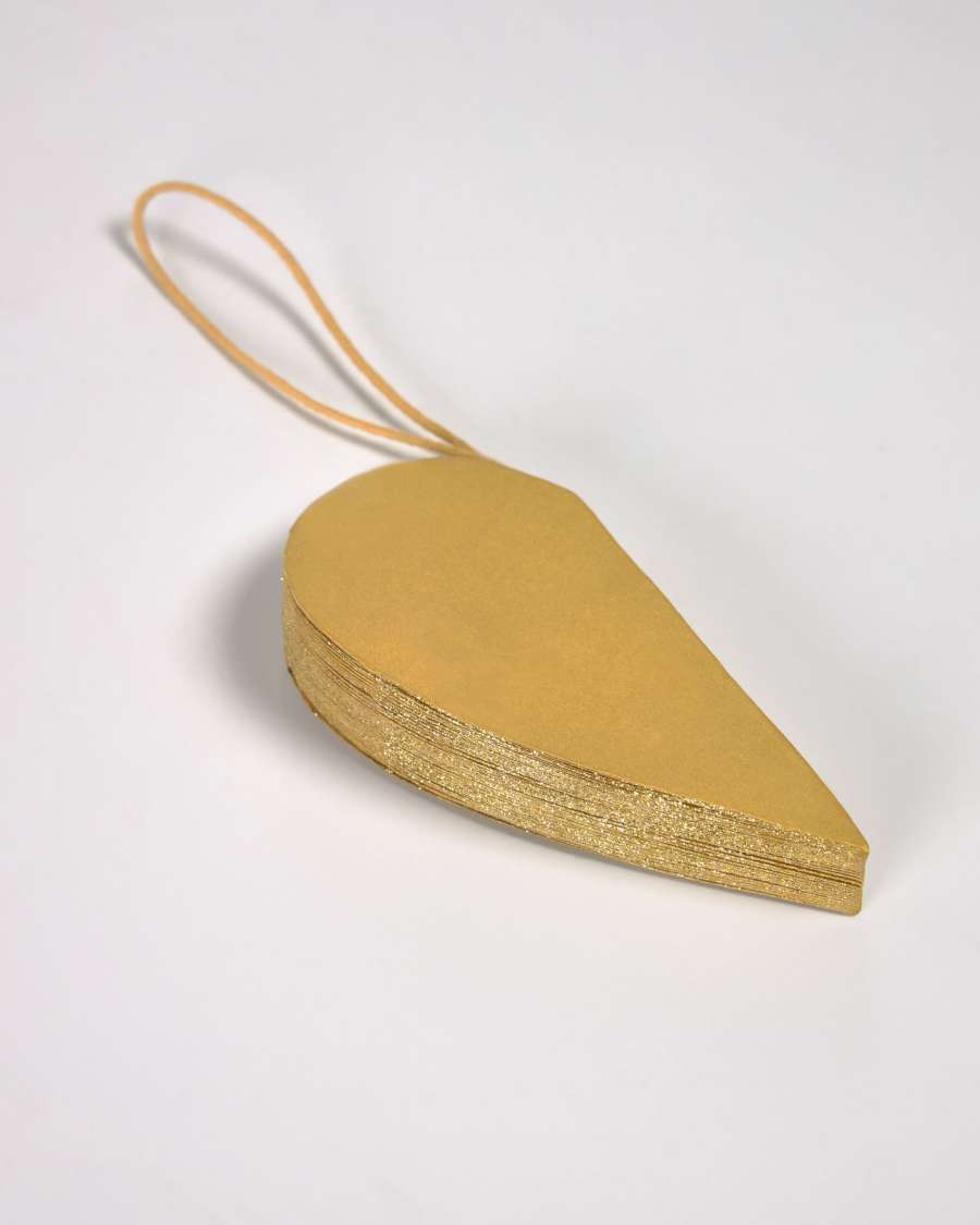 Uriel set of 3 yellow Christmas baubles