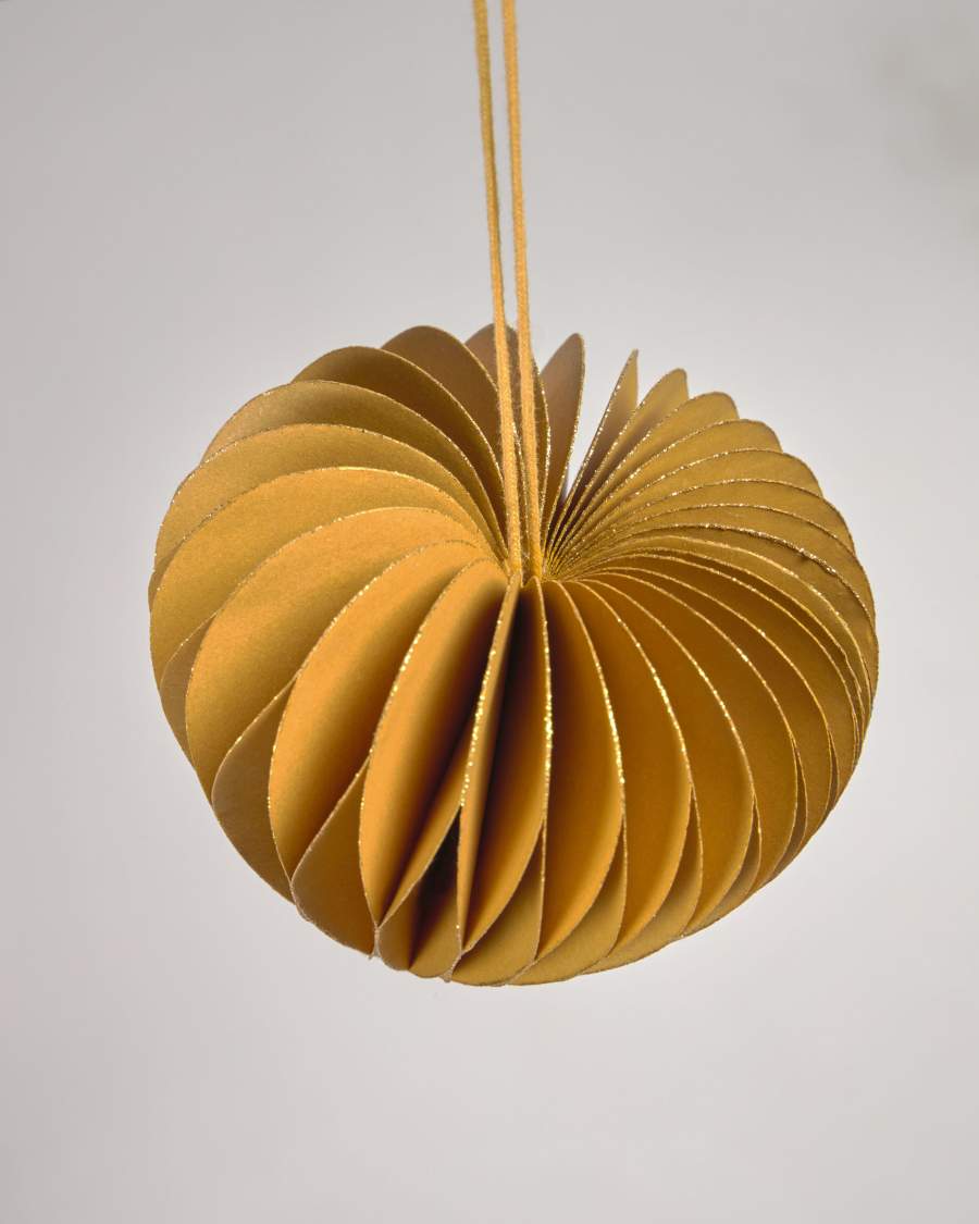 Uriel set of 3 yellow Christmas baubles