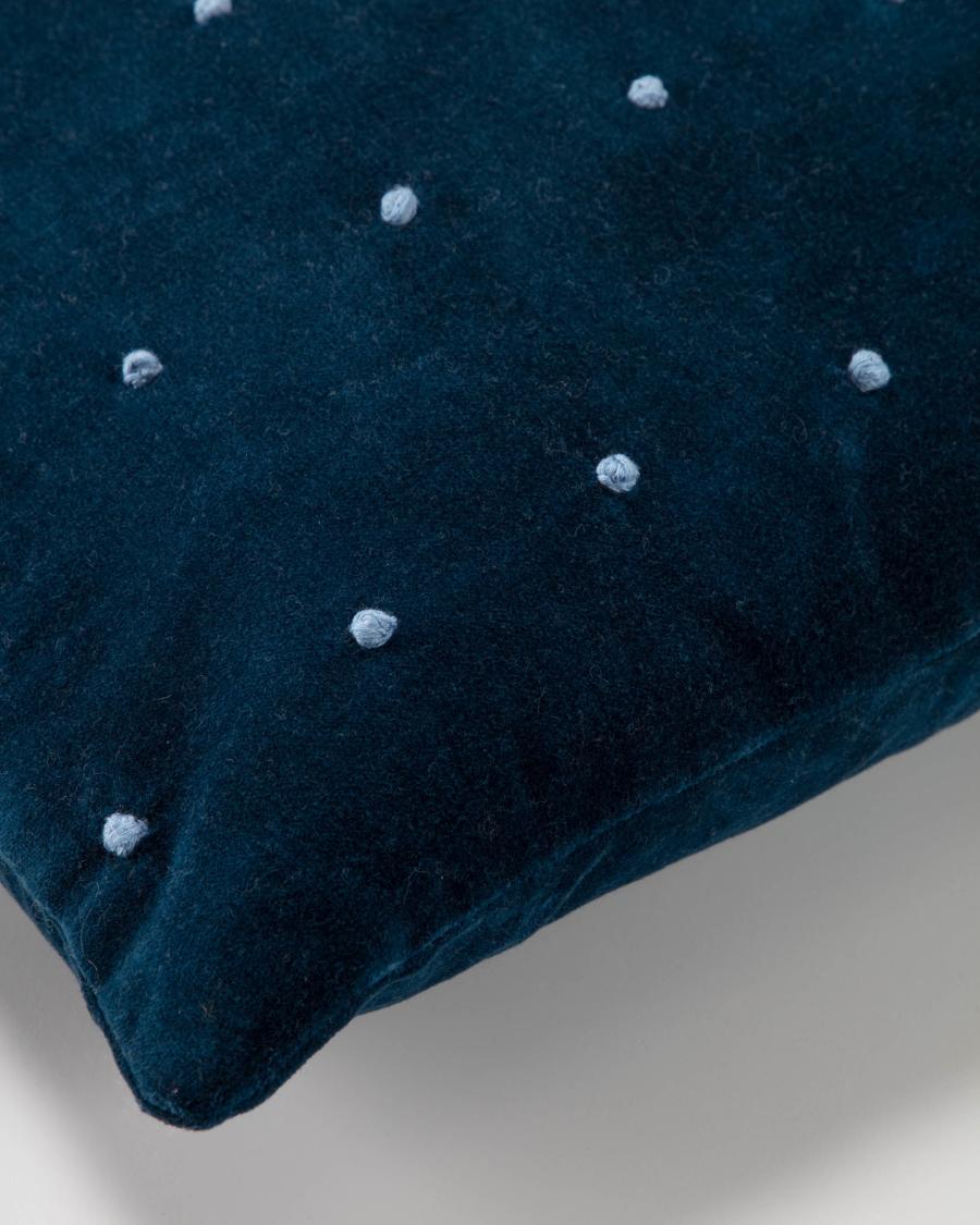 Aines blauw ribfluwelen kussensloop 45 x 45 cm