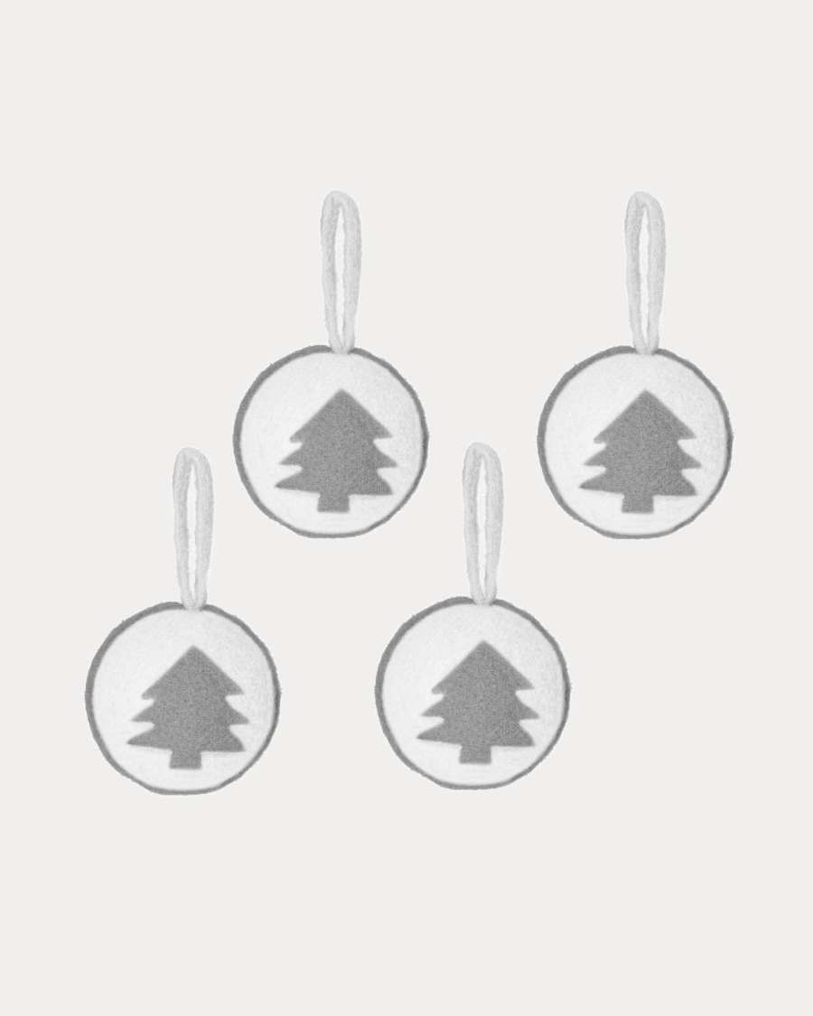 Conjunt Cath de 4 penjolls decoratius d'arbre de feltre blanc