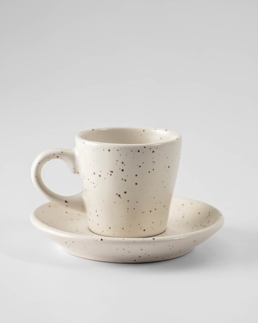 Tasse à café avec soucoupe Aratani en céramique blanche