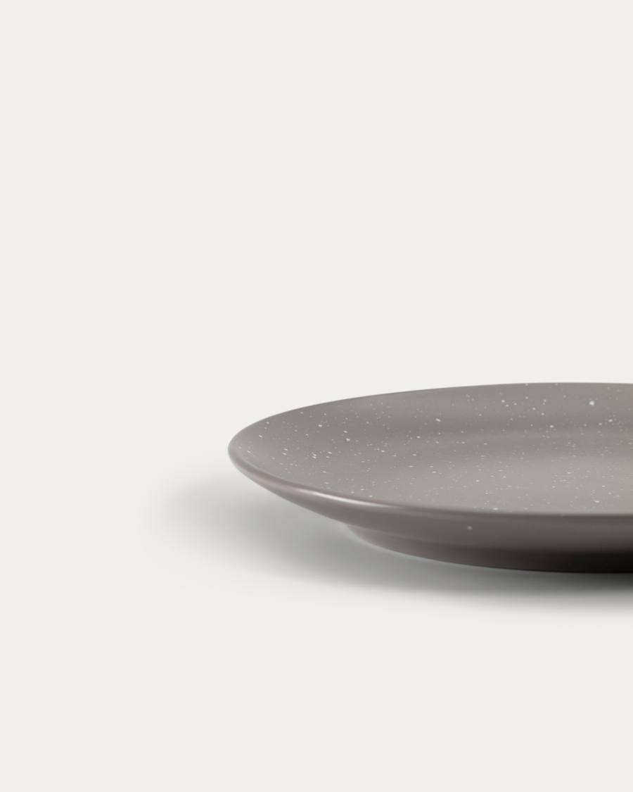 Aratani ceramic dessert plate dark grey