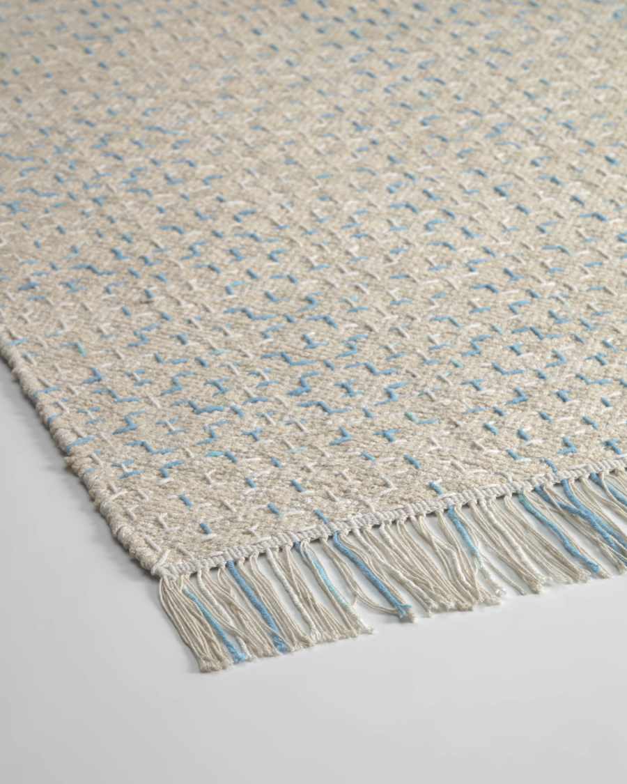 Tapis Nur 100% coton (GOTS) bleu 70 x 140 cm