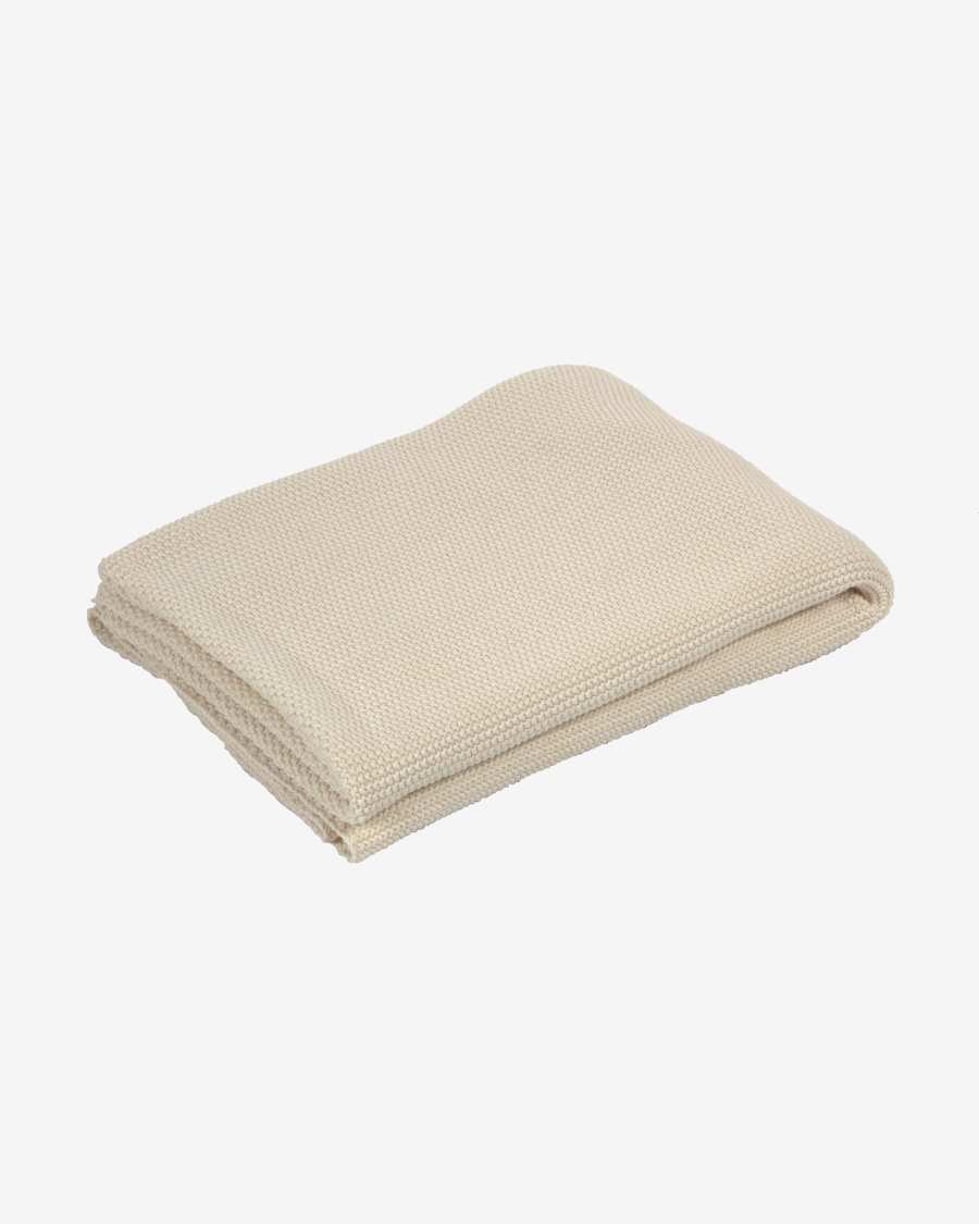 Manta Saian llisa 100% cotó beix 130 x 170 cm